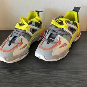 Diesel Gray and Yellow Sneakers